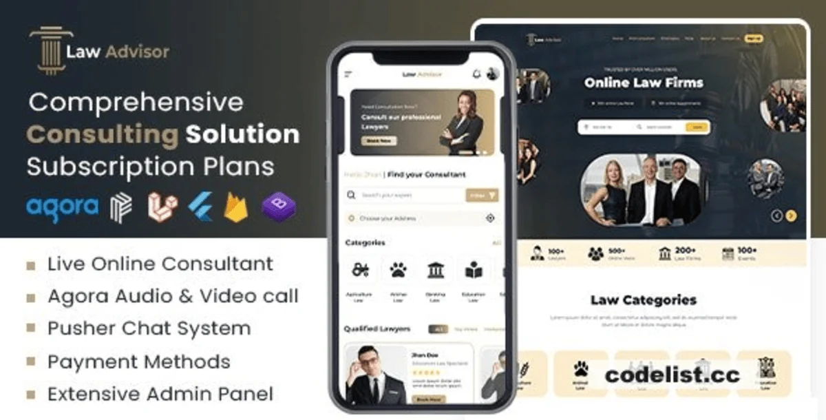 LawAdvisor - Seamless Tele-Advisory Platform & Virtual Legal Services with Flutter Apps, Web