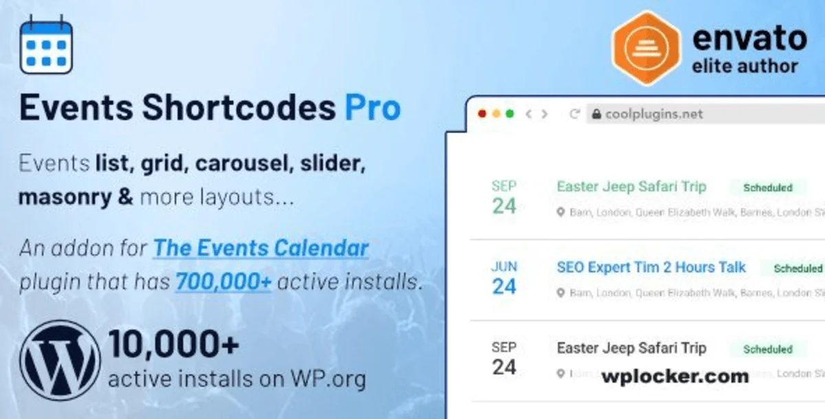 The Events Calendar Shortcode and Templates Pro