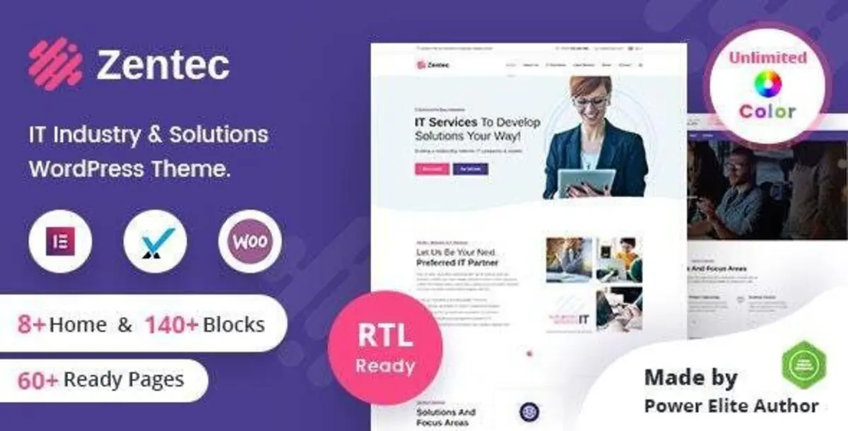 Zentec   – IT Solutions Company WordPress Themes 1