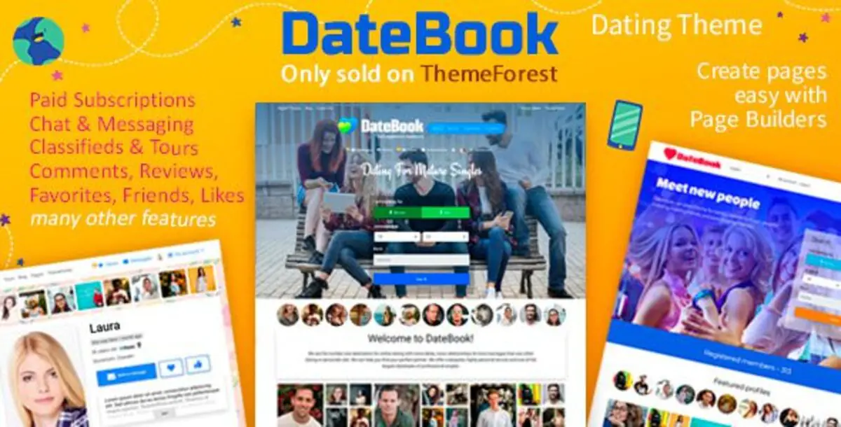 DateBook 5.0.2 – Dating WordPress Themes 1