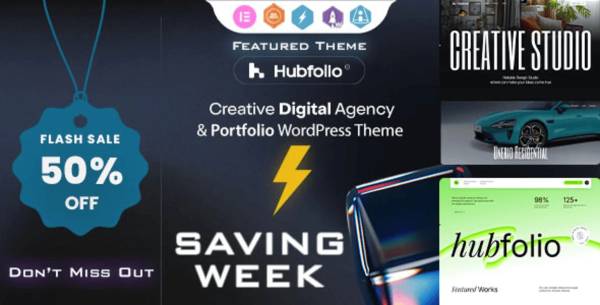 Hubfolio - Creative Portfolio & Digital Agency WordPress Elementor Theme