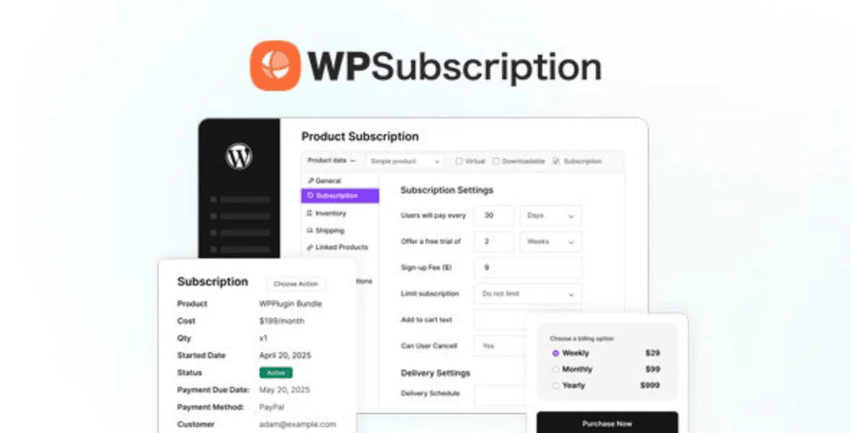 WPSubscription Pro  – WooCommerce Subscription Management Plugin